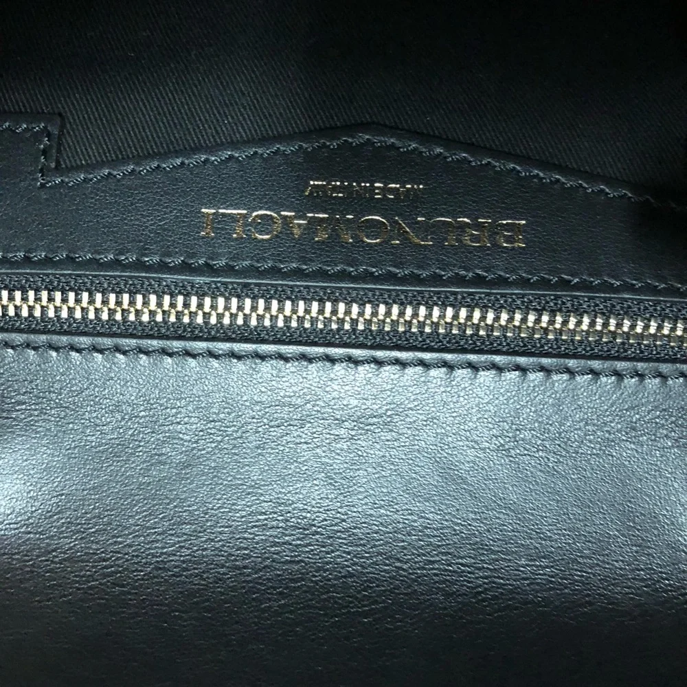 BRUNO MAGLI Black Leather Flap Leather Crossbody Bag Made in Italy